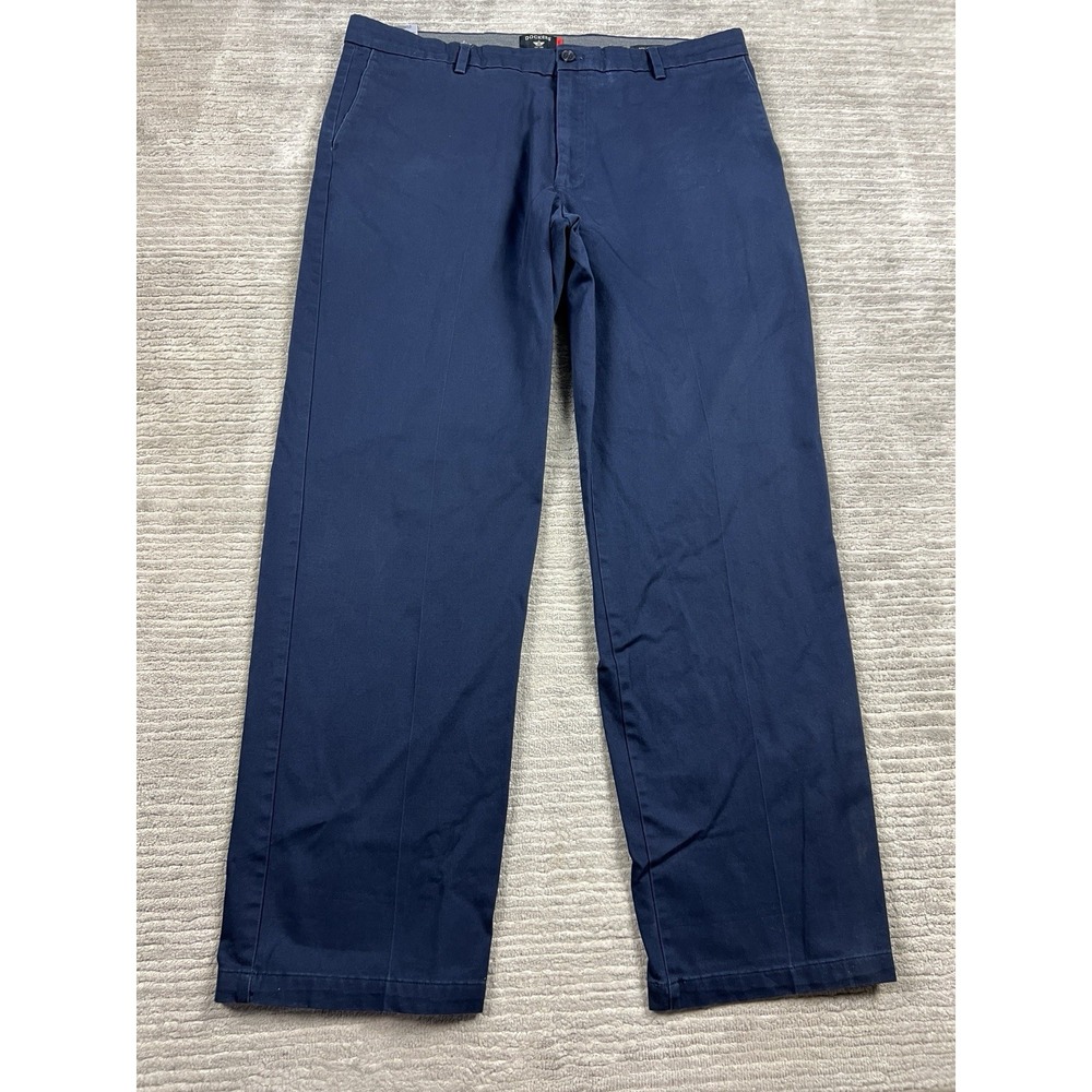 Dockers Pants Mens 38 Blue Easy Care Flat Front Classic Straight Leg Casual